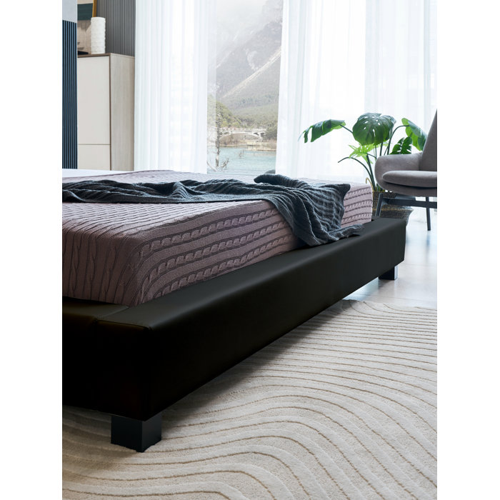 Wade Logan® Anabell Vegan Leather Platform Bed & Reviews | Wayfair